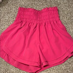 Women's Pink Ruffled Shorts